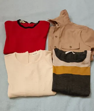 LOTE chica mujer 3 Jerseys+ camisa tipo ante ZARA