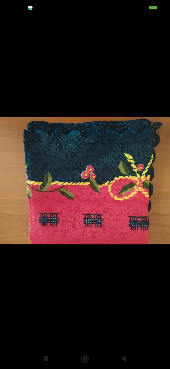 Tovaglietta Natalizia Tessuto Rosso Blu