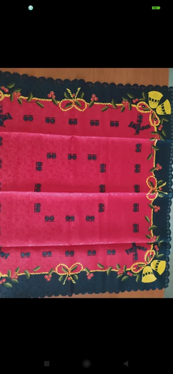 Tovaglietta Natalizia Tessuto Rosso Blu