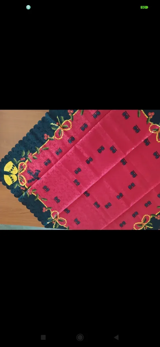 Tovaglietta Natalizia Tessuto Rosso Blu