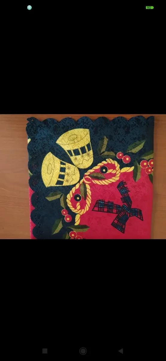 Tovaglietta Natalizia Tessuto Rosso Blu