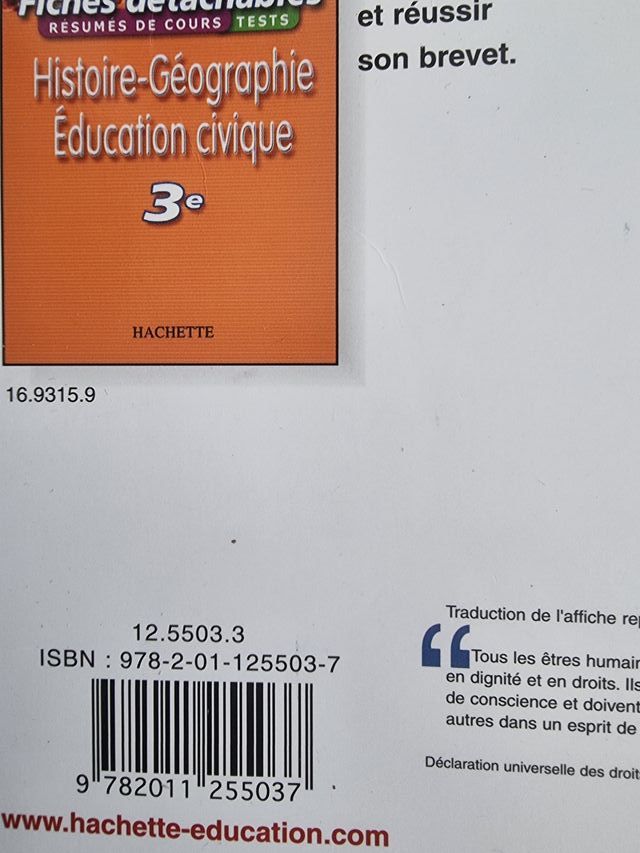 Éducation civique, 3e