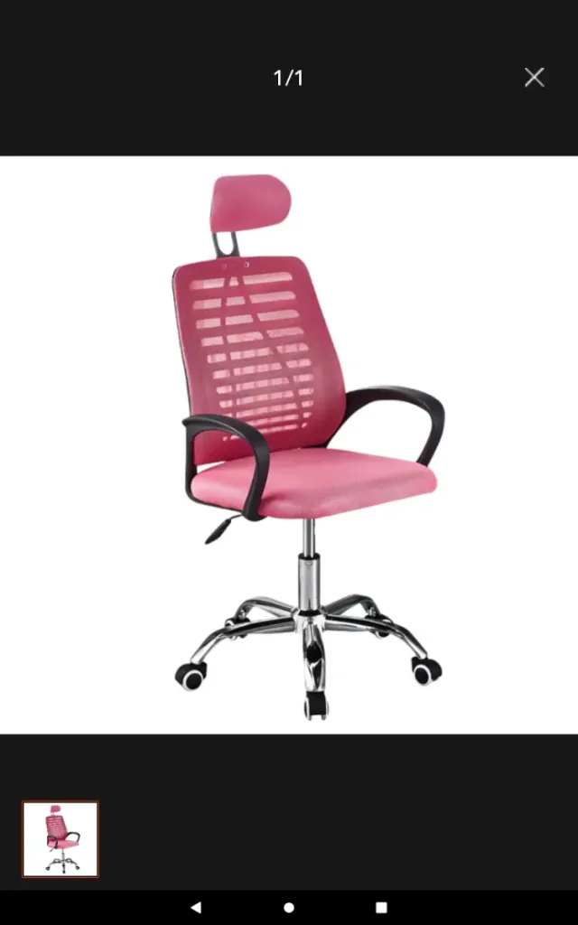 Silla de oficina ergonómica rosa