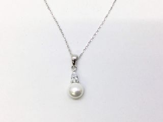 collar plata 925mm con piedra con circonita,perla 19 5cm