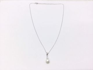 collar plata 925mm con piedra con circonita,perla 19 5cm