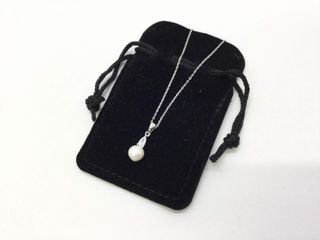 collar plata 925mm con piedra con circonita,perla 19 5cm