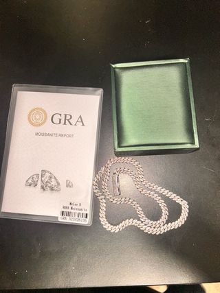 Cadena Cubana Miami 45cm Moissanita GRA
