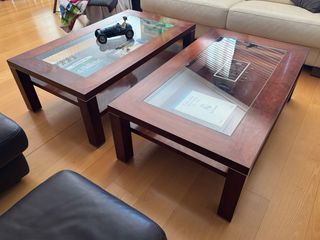 Mesa de centro madera y cristal