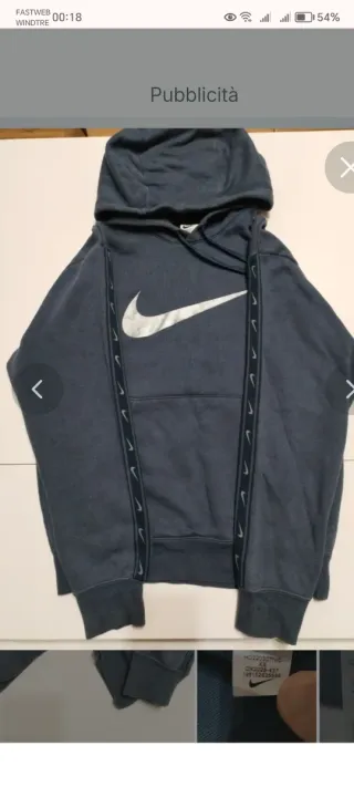 Felpa Nike Blu Taglia XS calza grande