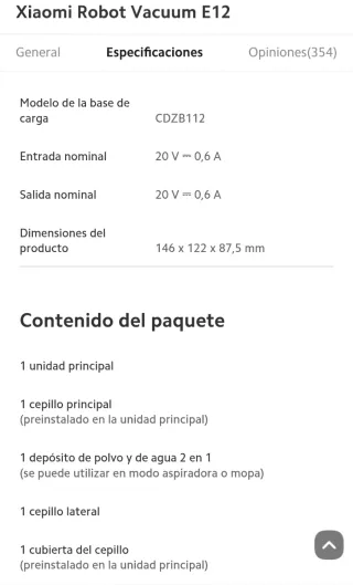 Aspirador Robot Xiaomi E12  Estado seminueva