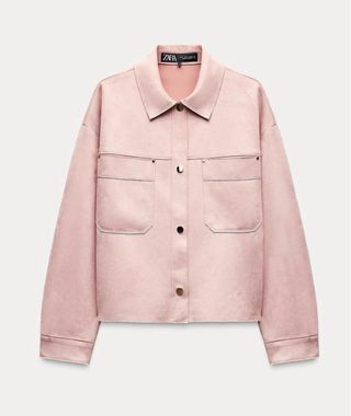 Cazadora Zara efecto ante rosa