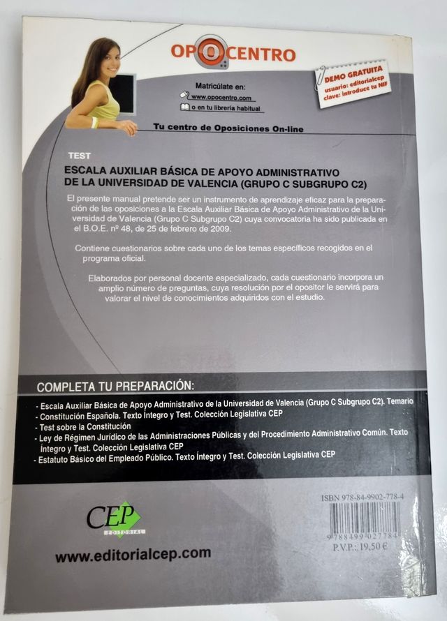 Test Escala Auxiliar Administrativo Valencia