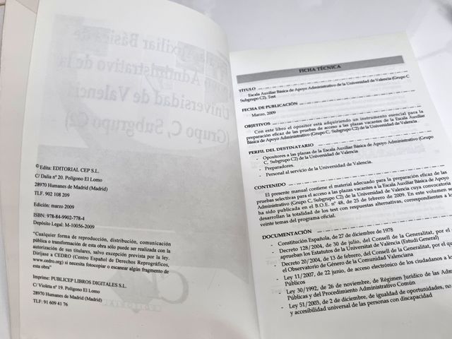 Test Escala Auxiliar Administrativo Valencia