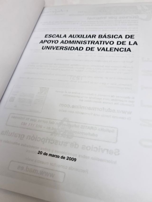 Auxiliar Administrativo-Universidad de Valencia