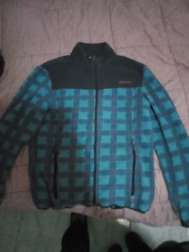 Polar Quechua Talla L Cuadros Azul/Gris