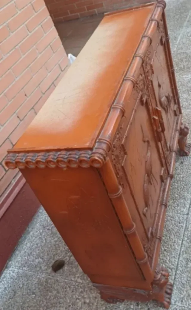 Mueble Antiguo Madera Bambú