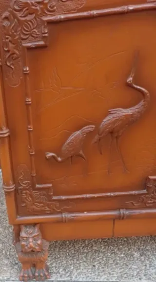 Mueble Antiguo Madera Bambú