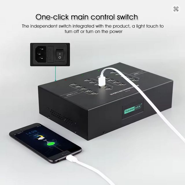 Estación Carga USB Profesional Sipolar 20 Puertos