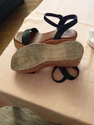 Sandalias de cuña tacón alto mujer