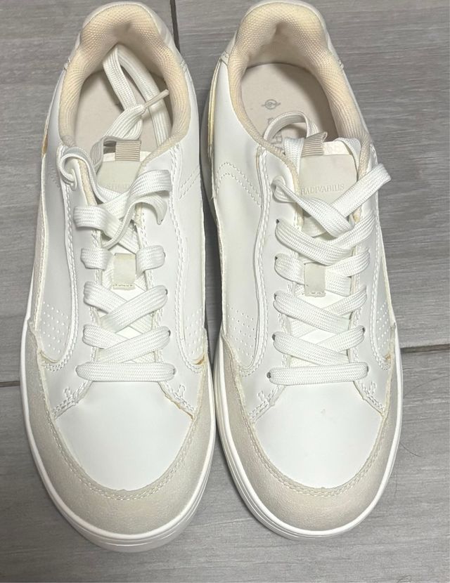 Zapatillas Stradivarius Mujer 38 Beige/Blanco