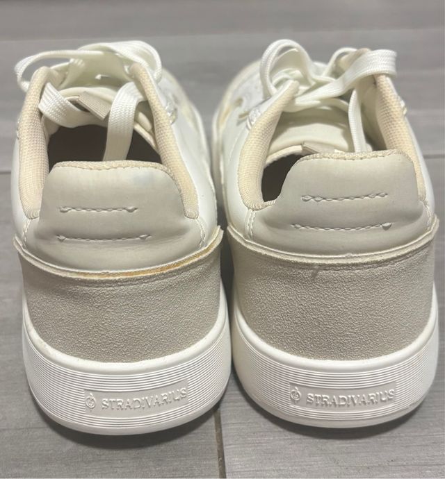 Zapatillas Stradivarius Mujer 38 Beige/Blanco