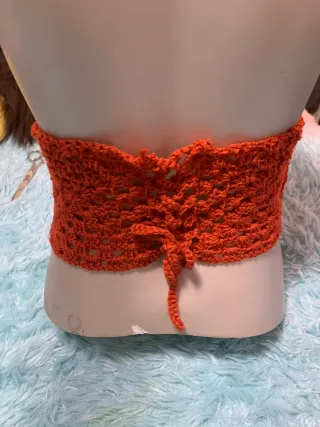 Top Crochet Naranja Talla Única
