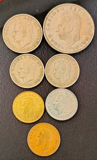 Lote 6 Monedas España Pesetas Juan Carlos I