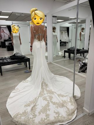 Vestido de Novia Blanco con Encaje