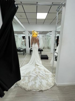 Vestido de Novia Blanco con Encaje