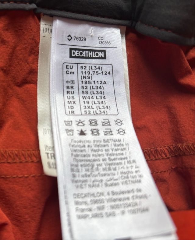 Pantalón Montaña Hombre Quechua Rojo/Negro