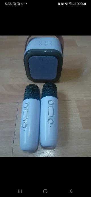 Altavoz Bluetooth y 2 Micrófonos Karaoke