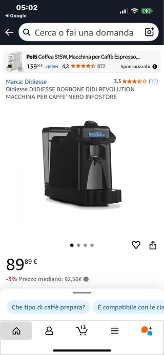 Macchina caffè Didì cialde nera didiesse