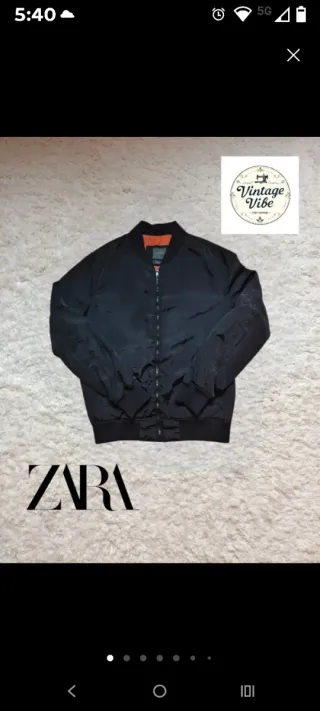 Chaqueta bomber negra Zara