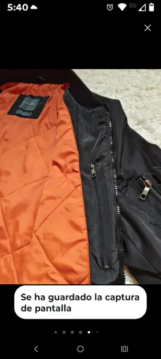 Chaqueta bomber negra Zara