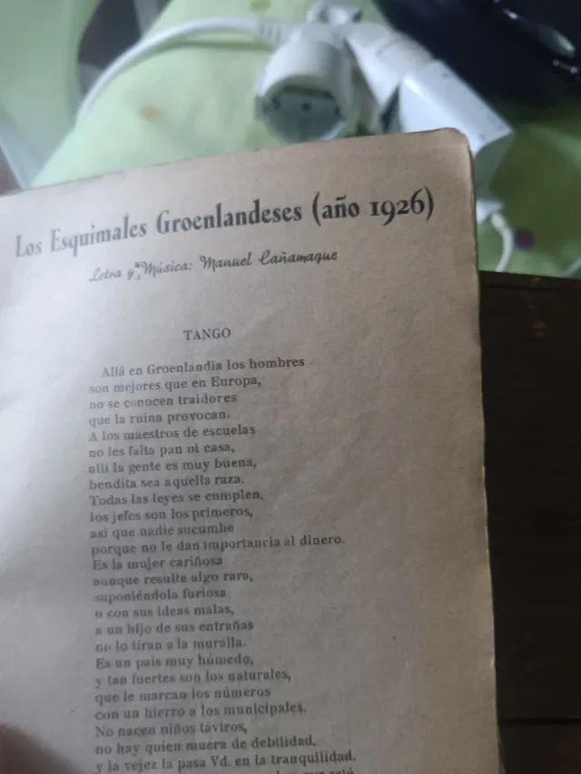 Libreto Carnaval Piriñaca de Coros 1958