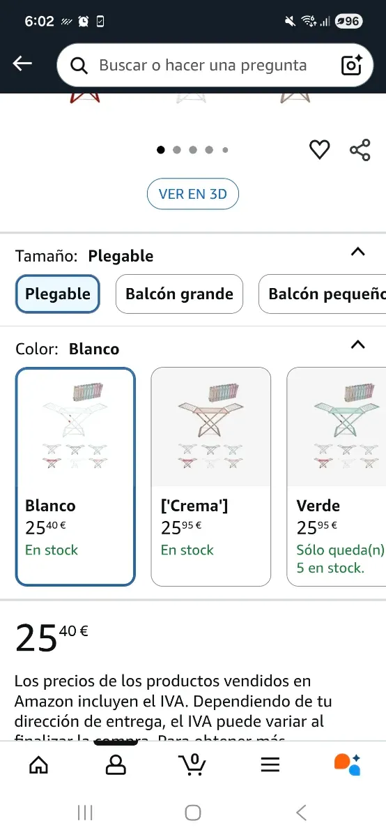 Tendedero Plegable Blanco