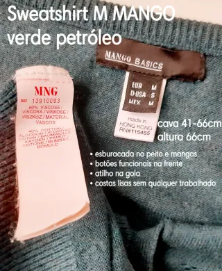 Sweat M MANGO verde petróleo