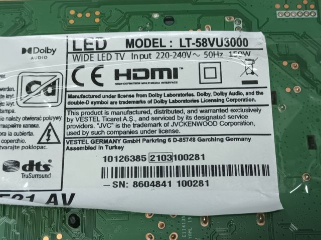 JVC LT-58VU3000, kit tiras de led, ref-177