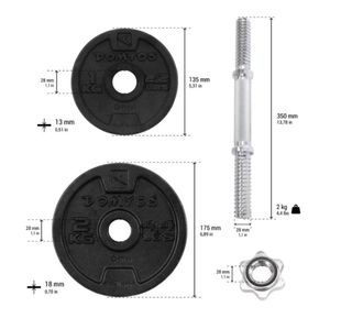 LOTE Maletín Pesas + Barra Z + Adaptador Pesa Rusa