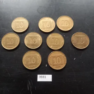 Lote 10 monedas Israel 10 Agorot