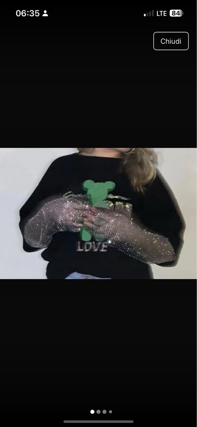 Maglia Mochy donna nera con dettagli argento