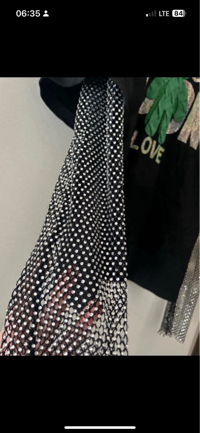 Maglia Mochy donna nera con dettagli argento