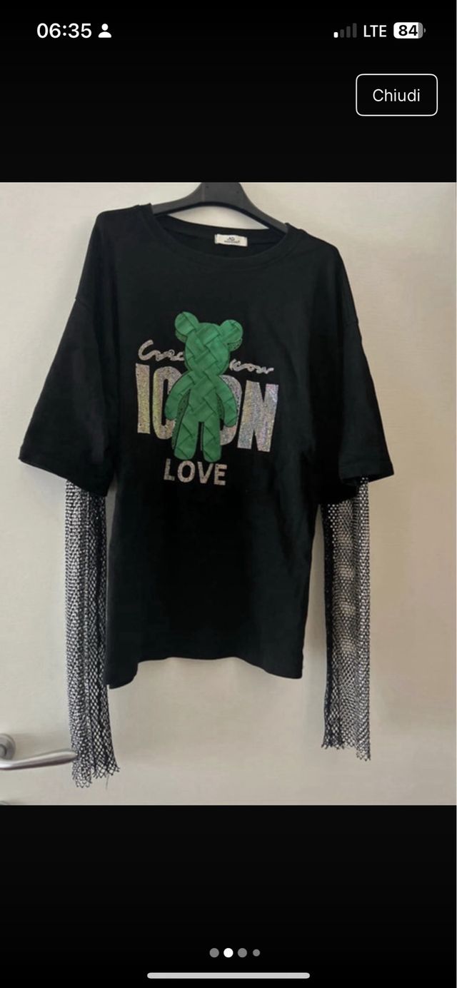 Maglia Mochy donna nera con dettagli argento