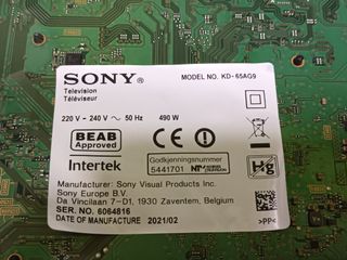 100127612, de SONY KD-65AG9, (ref-66)