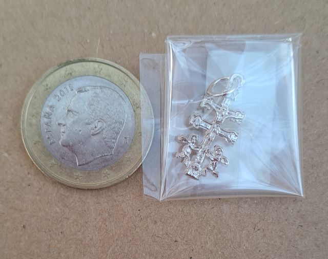 Colgante Cruz Caravaca Plata 1ª Ley