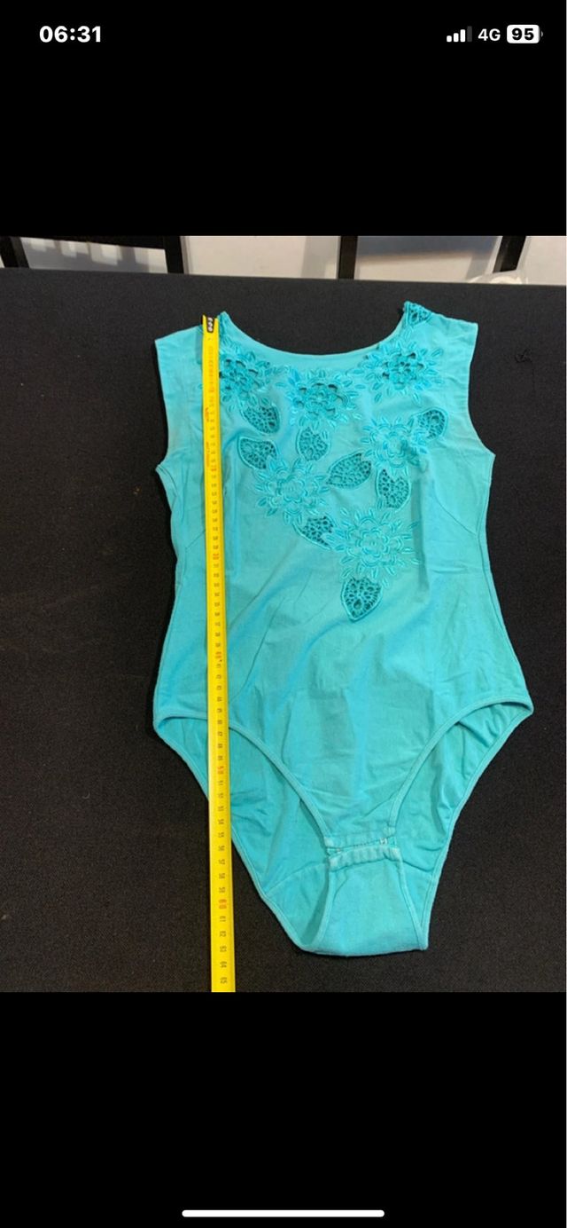 Body donna pizzo turchese taglia S