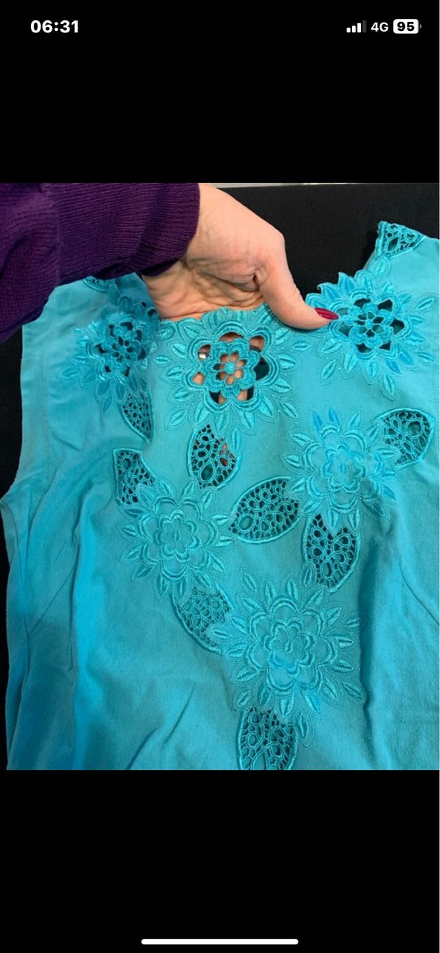 Body donna pizzo turchese taglia S