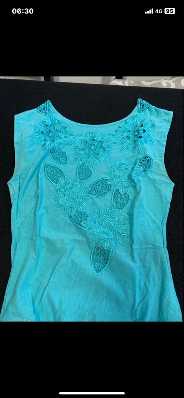 Body donna pizzo turchese taglia S