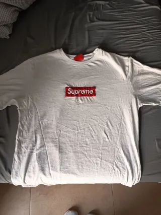 Camiseta Supreme Box Logo Roja y Blanca