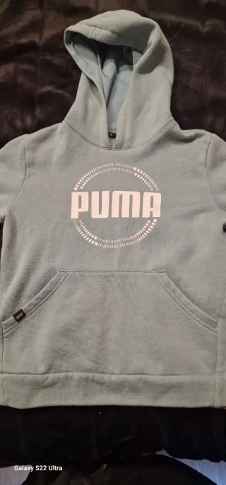 Sudadera Puma verde azulado talla 140cm 10 años.